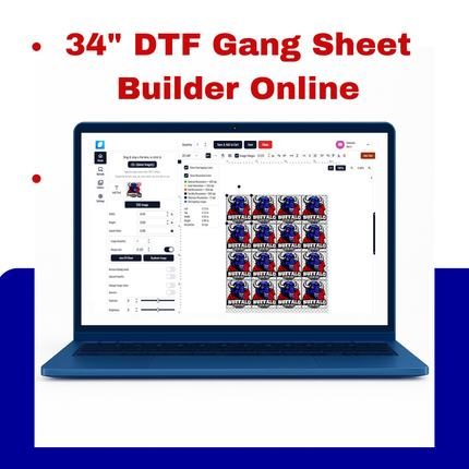 34" DTF Gang Sheet Builder Online