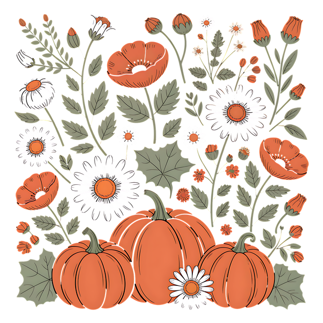 Floral Pumpkin Fall Shirt_ Halloween Pumpkin