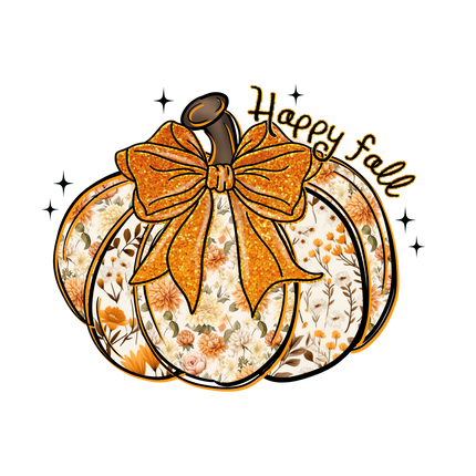 boho floral pumpkin hello fall