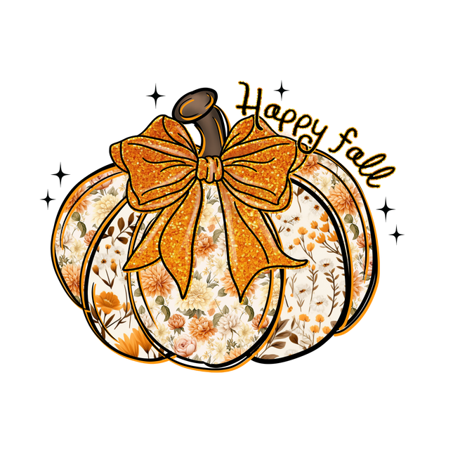 boho floral pumpkin hello fall